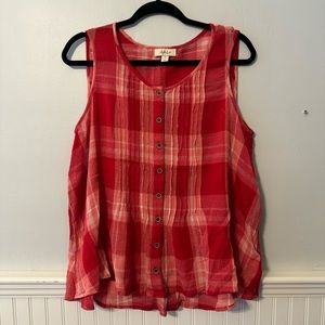 Gauzy Plaid Tank